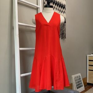 J. Crew Red Ruffle Bottom Dress